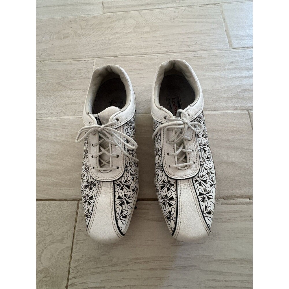 FootJoy FJ LoPro Collection Women's White Floral Cutout Golf Shoes 97060 Sz 6.5M